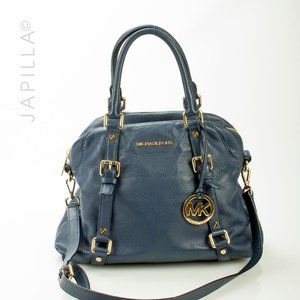 MICHAEL KORS BLUE LEATHER SATCHEL
